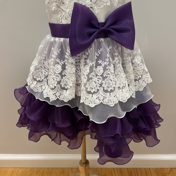 Sequin Ruffle Bow Toddler Dress - Picture 3 of 6